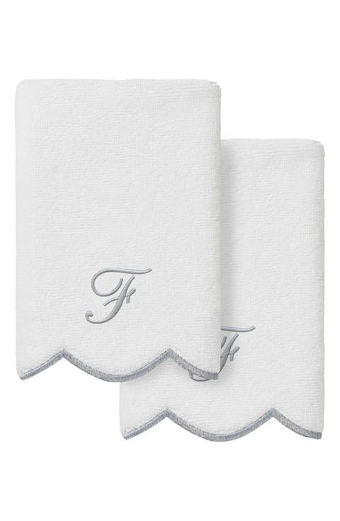 Scallop Personalized Monogram 2-Piece Towel Set