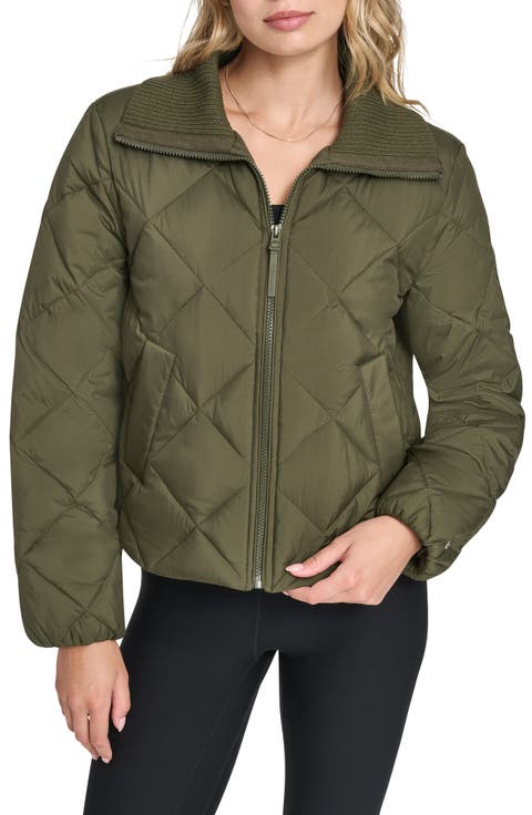 Diamond Quilted Shawl Collar Jacket