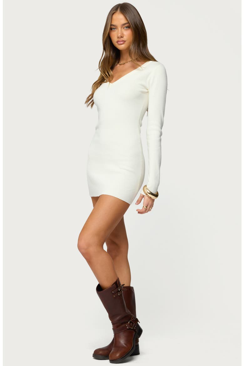 Kaitlyn Long Sleeve Sweater Minidress, Alternate, color, WHITE