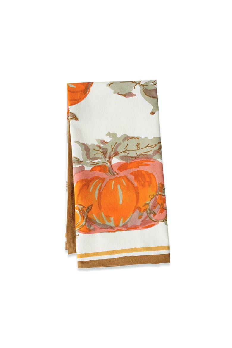 Pumpkin Tea Towels, Main, color, Orange/Mustard 20" x 30"