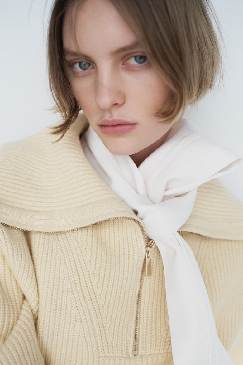 Rib-knit Zip-top Jumper, Alternate, color, Light yellow