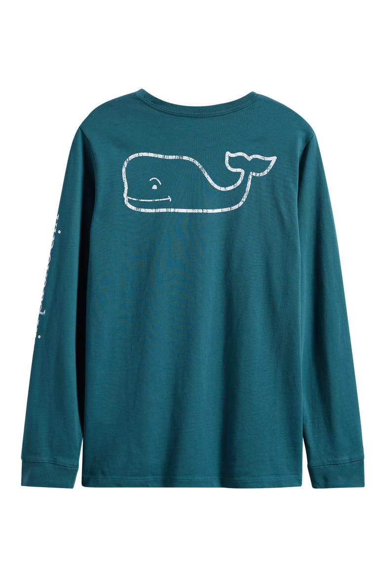 Kids' Whale Logo Long Sleeve Pocket Graphic Tee, Alternate, color, LOWCOUNTRY LODEN