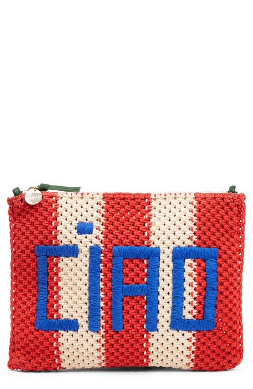 Clare V . Ciao Crochet Flat Clutch In Multi