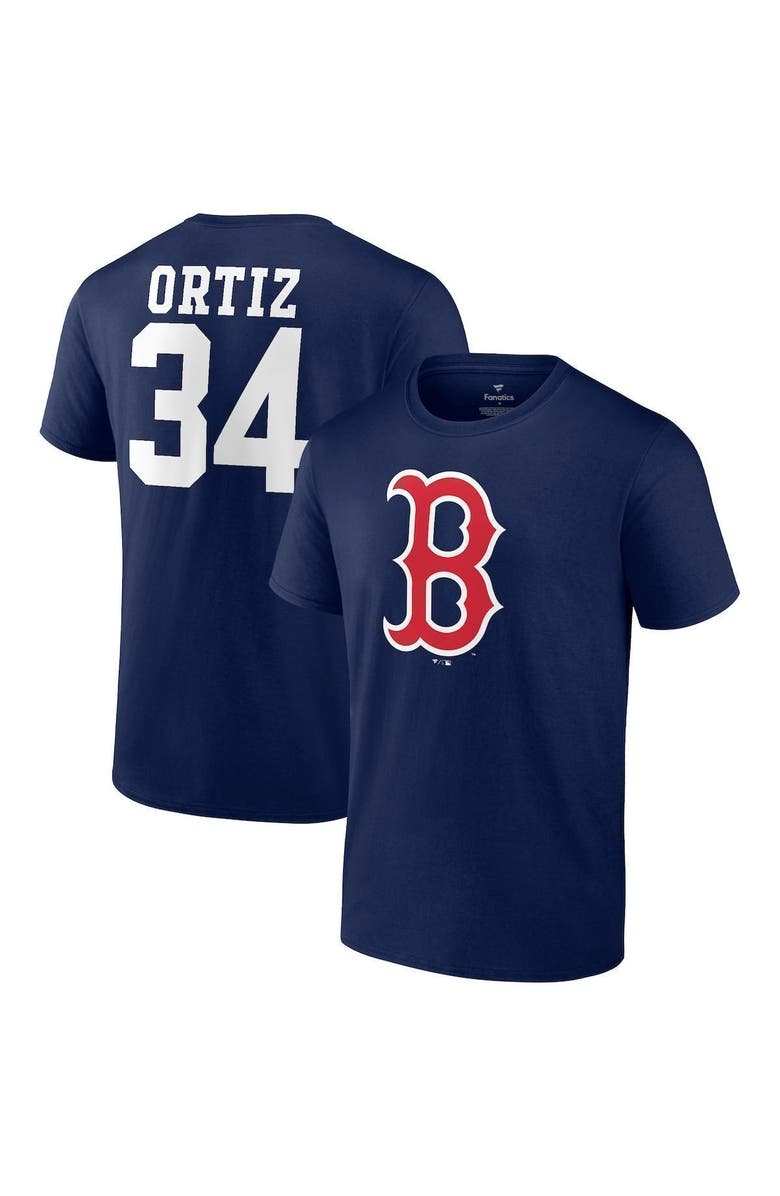 FANATICS Men's Fanatics Branded David Ortiz Navy Boston Red Sox Logo Graphic T-Shirt, Alternate, color, Navy