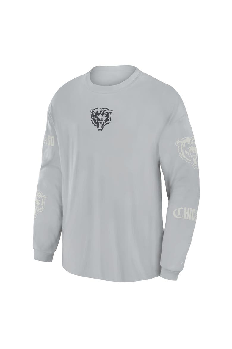 Men's Fanatics Gray Chicago Bears Oversized Type Play Long Sleeve T-Shirt, Alternate, color, Gray