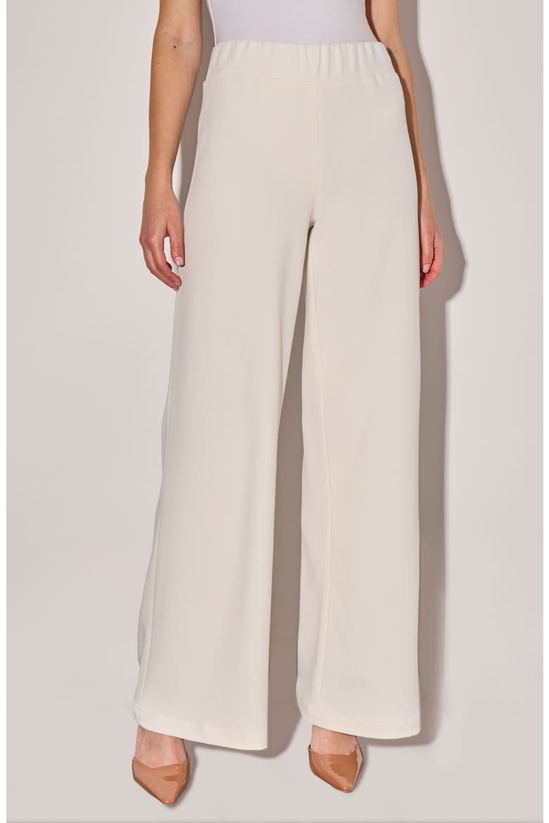 Deco Crepe Wide Leg Pants, Main, color, WHITE