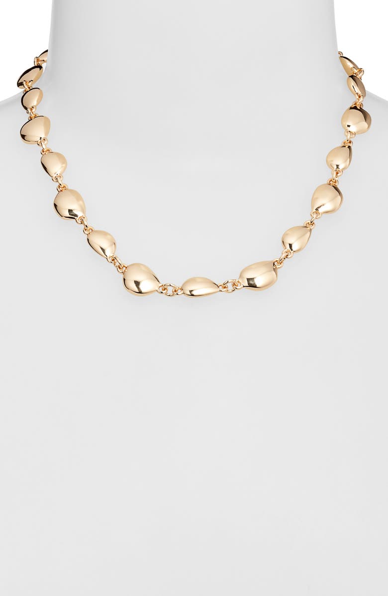 Open Edit Polished Orb Link Collar Necklace, Alternate, color, Gold