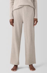 EILEEN FISHER SLEEP Organic Cotton Waffle Knit Straight Ankle Pants