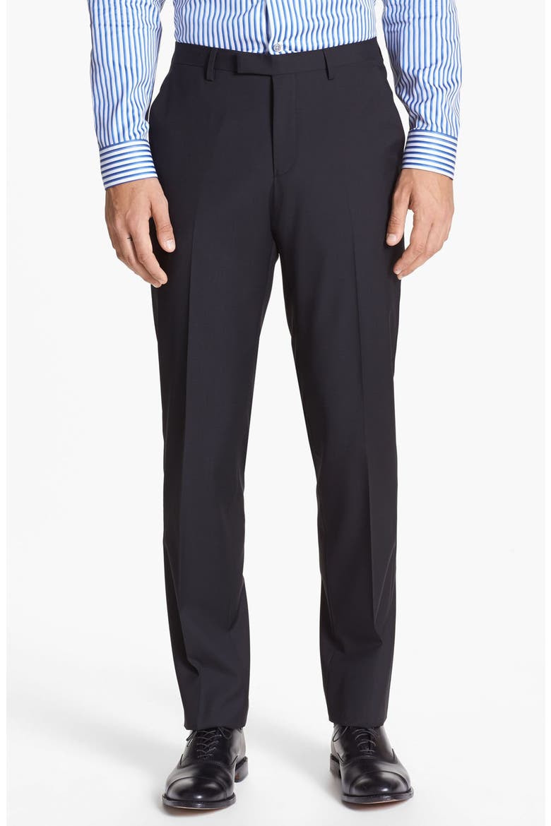 Wrinkle Free Stretch Wool Travel Suit, Main, color, BLACK