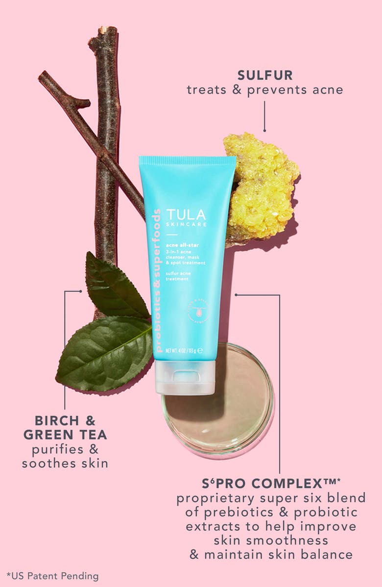 TULA Skincare Acne All-Star 3-in-1 Acne Cleanser, Mask & Spot Treatment, Alternate, color, 
