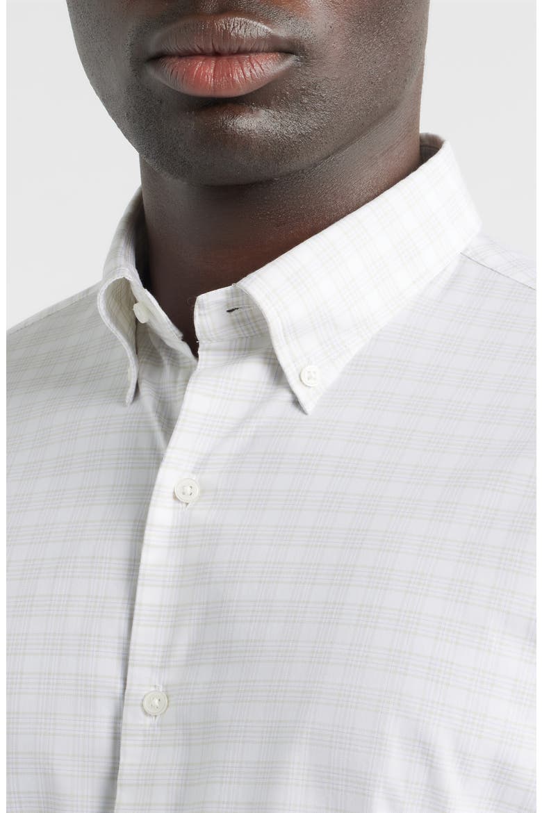 Douglas Crown Lite Check Performance Twill Button-Down Shirt, Alternate, color, TRUFFLE