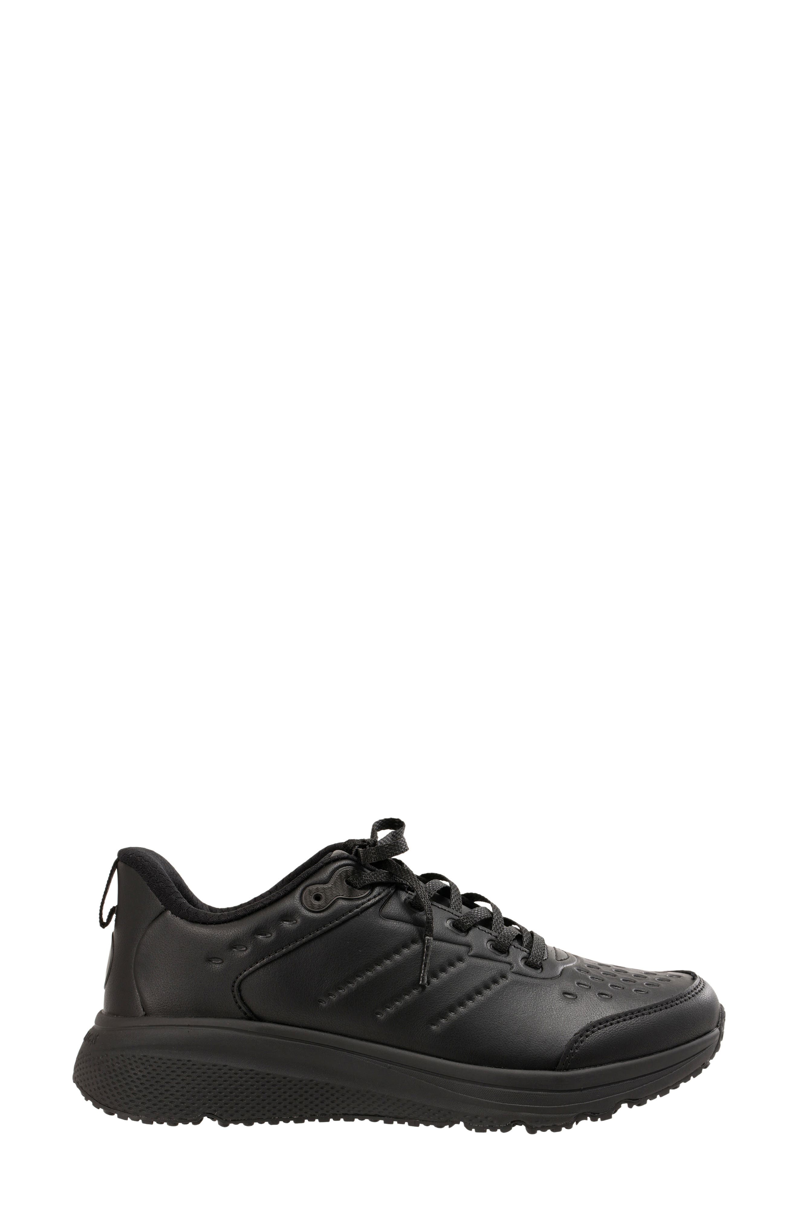 Phoebe Leather Sneaker, Alternate, color, BLACK