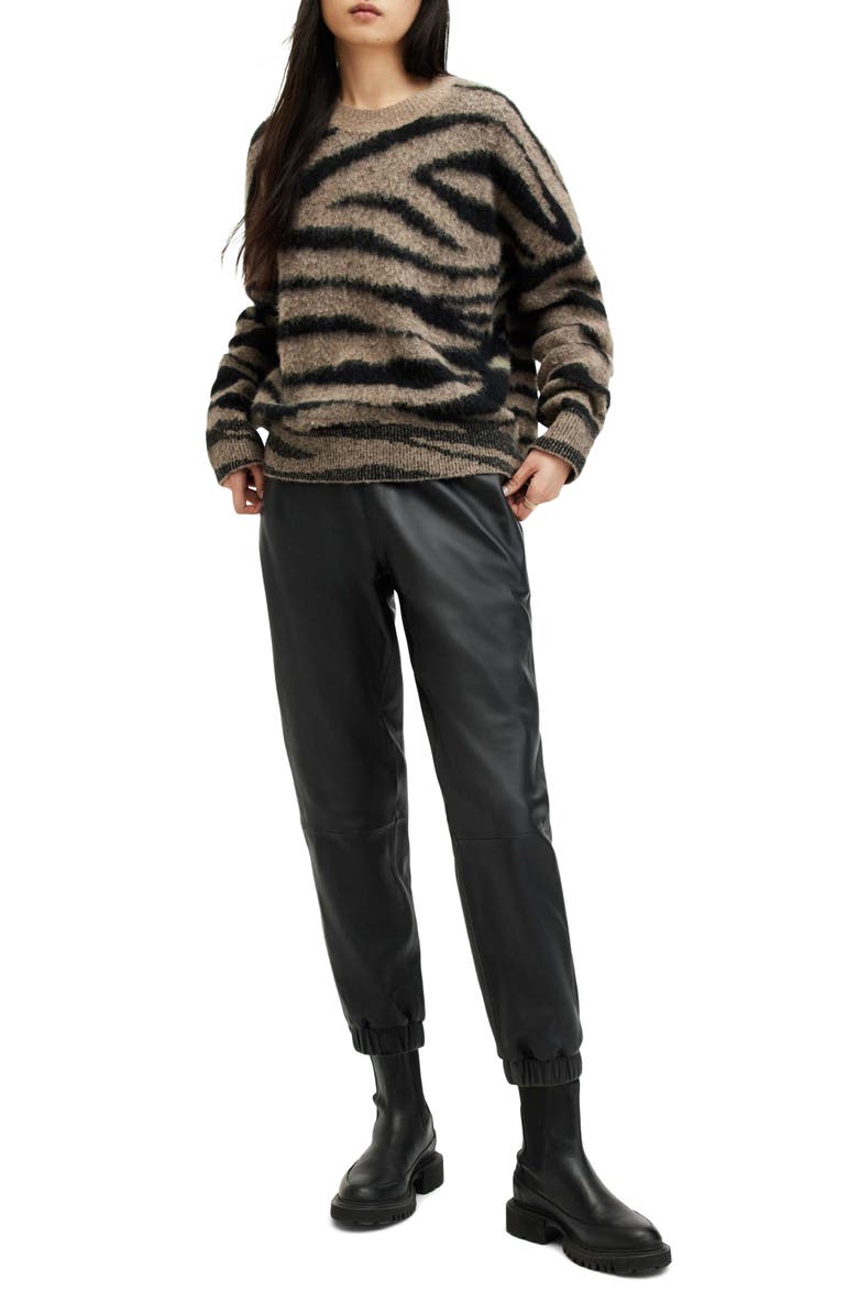 AllSaints Jen Leather Joggers, Alternate, color,