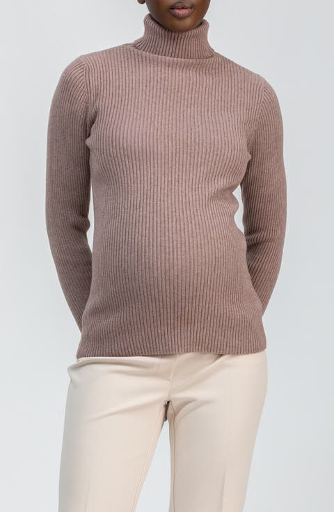 Aurora Rib Turtleneck Maternity Sweater