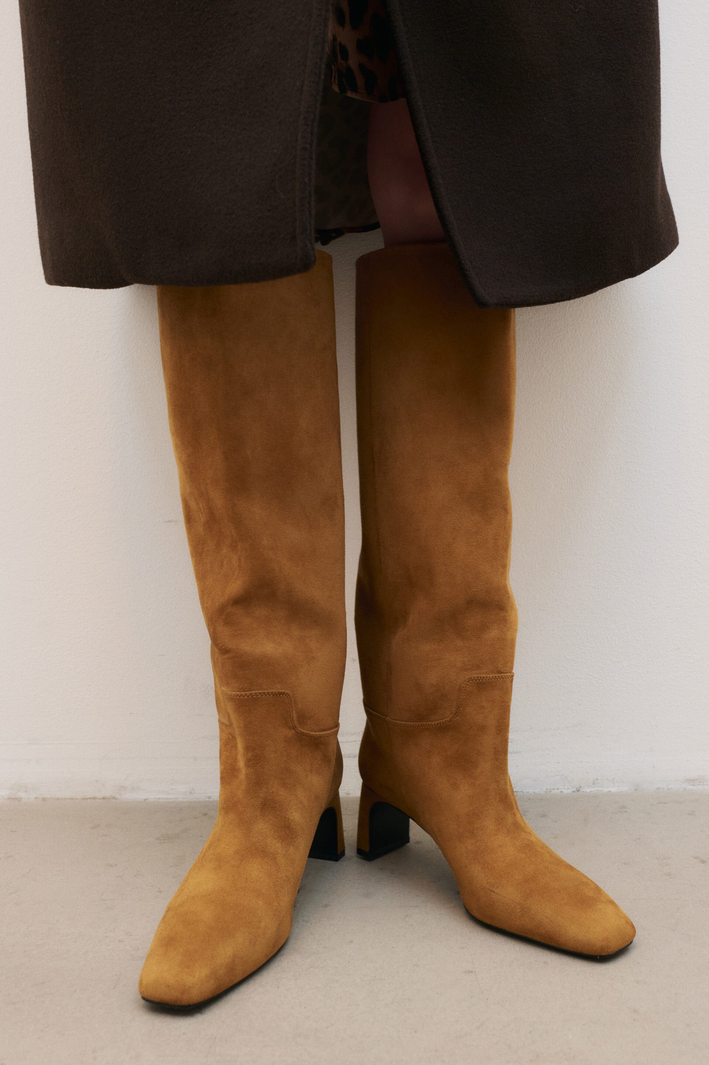 H&M Knee-high Boots, Alternate, color, Dark Beige