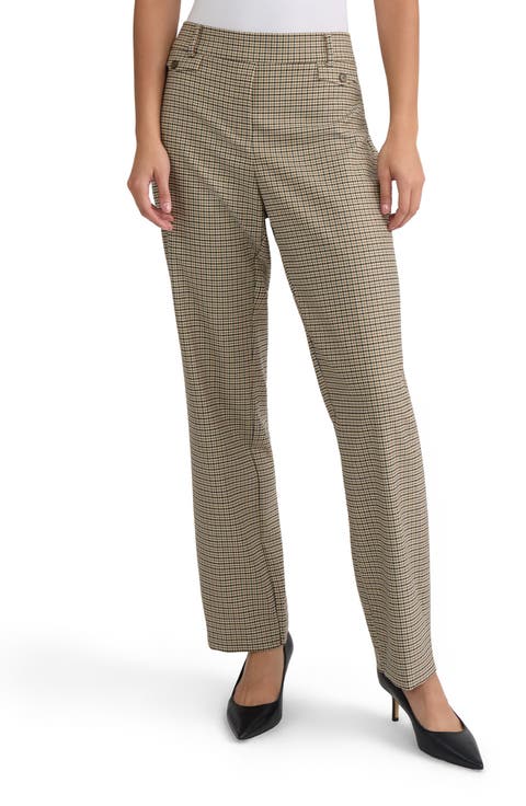 Houndstooth High Waist Pants