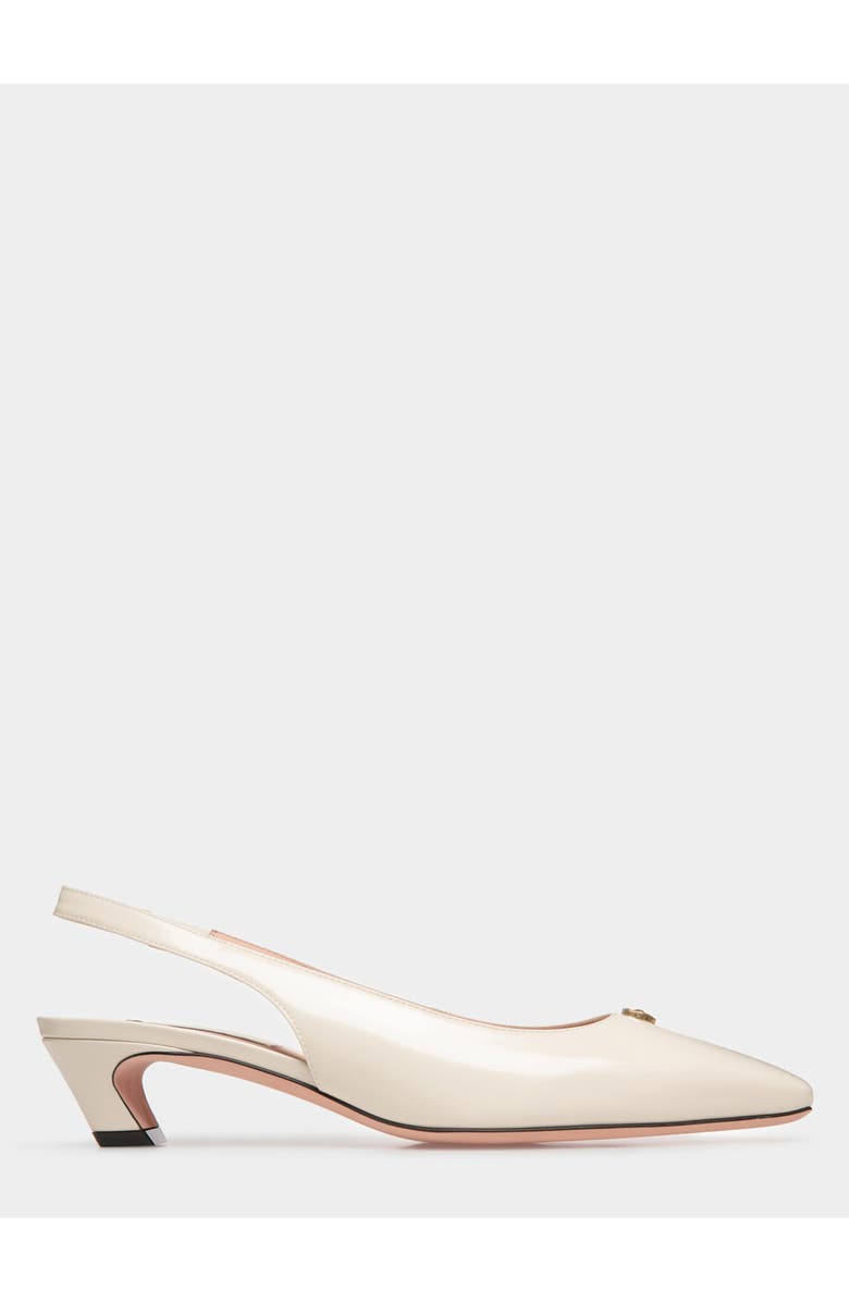 Bally Sylt Slingback Pump In Calf Leather, Main, color, White