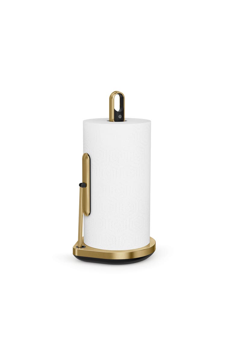 paper towel holder with spray, Alternate, color, Brass