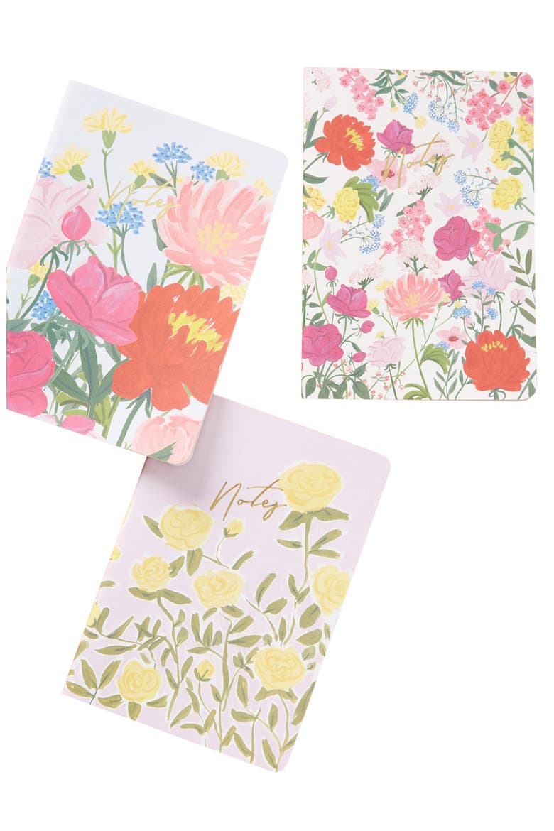 Anthropologie Jackie Diedam Set of 3 Journals, Alternate, color, RED MULTI