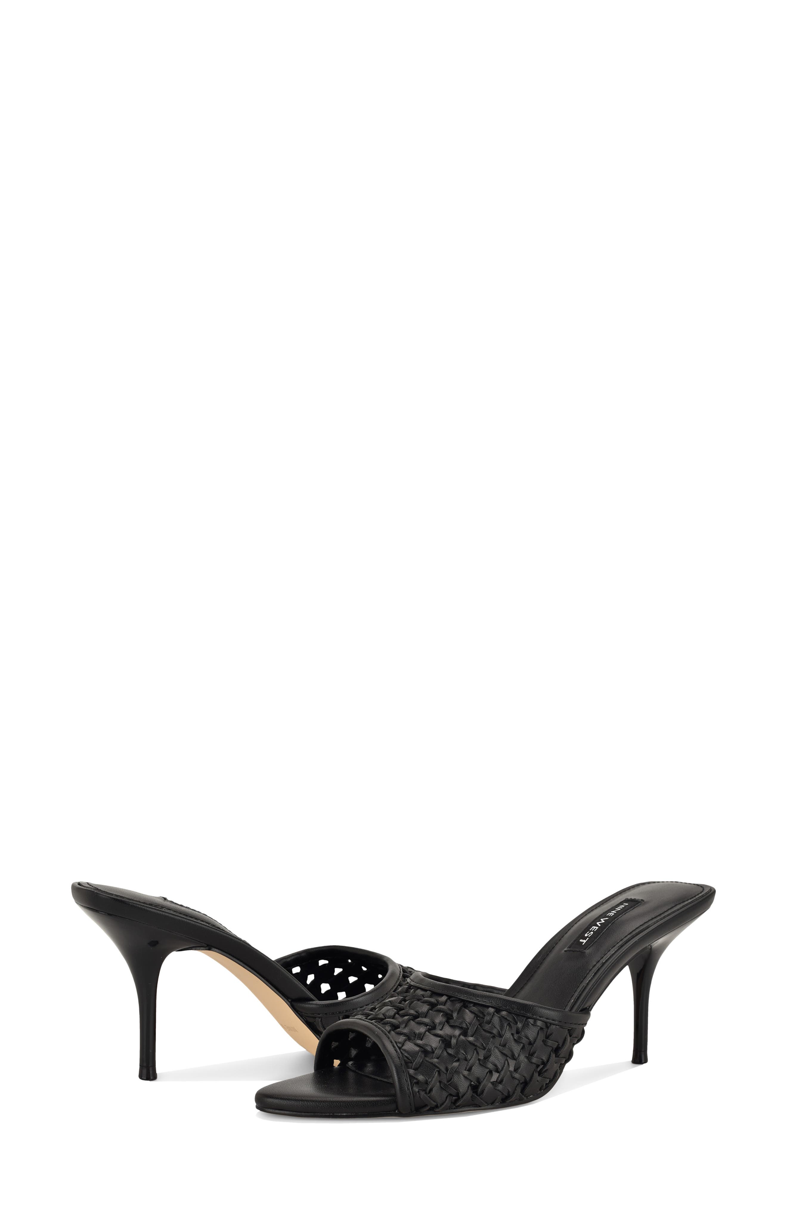 Nine West Kirela Woven Sandal, Alternate, color, Black