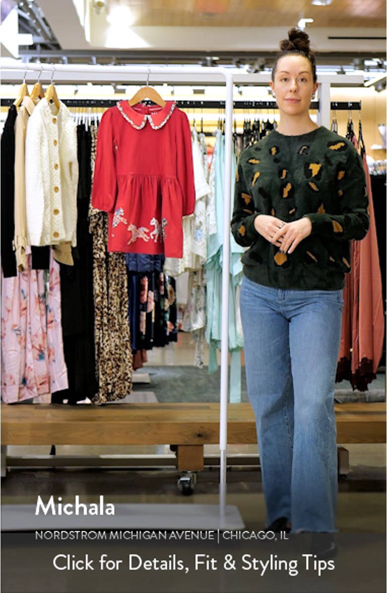 Kids' Appliqué Cotton Jersey Dress, sales video thumbnail