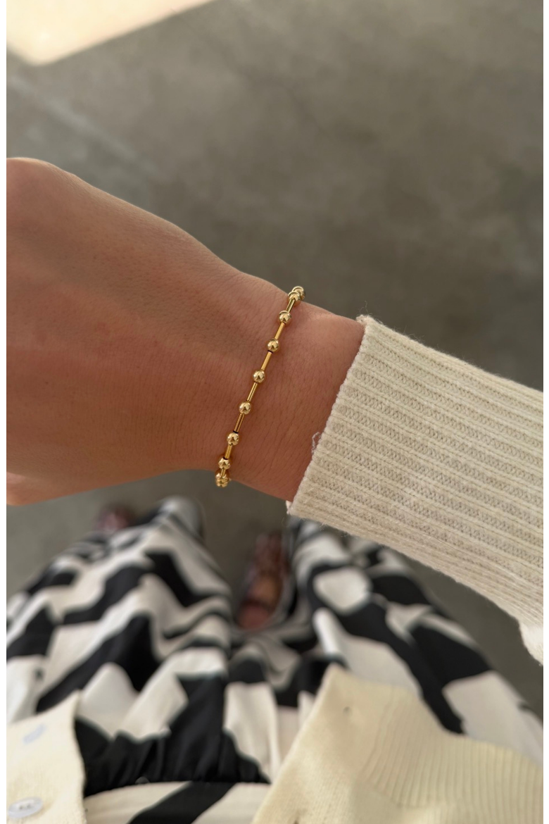 Station 14k Gold Filled Bead Bracelet, Alternate, color, Gold