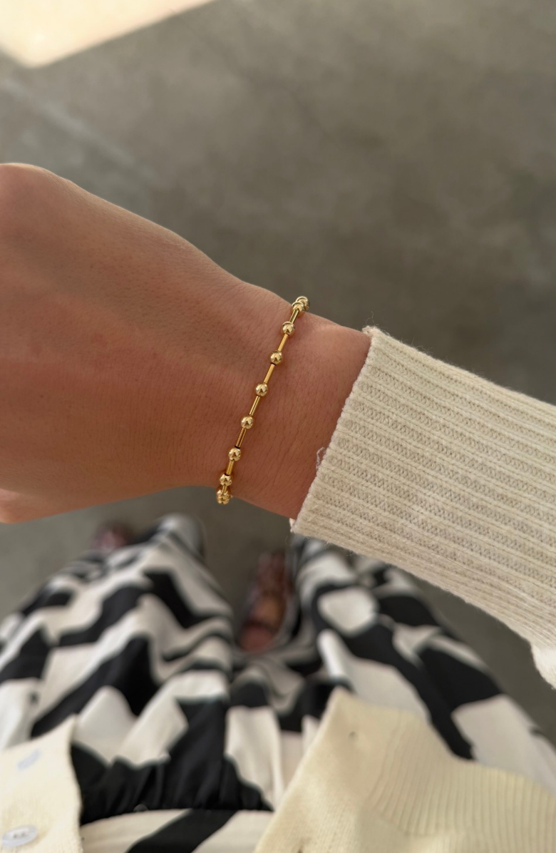 CUFFED BY NANO Station 14k Gold Filled Bead Bracelet, Alternate, color, Gold