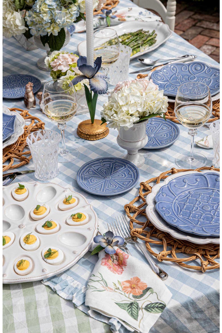 Jardins du Monde Set of 4 Side/Cocktail Plates, Alternate, color, CHAMBRAY
