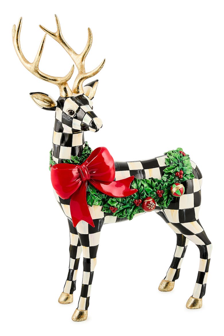 Holly Check Standing Deer, Main, color, BLACK