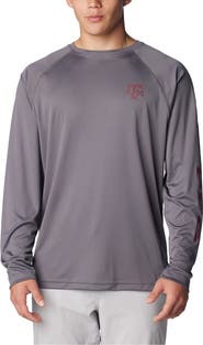 Columbia Men's Columbia Charcoal Texas A&M Aggies Terminal Tackle Omni-Shade Raglan Long Sleeve T-Shirt