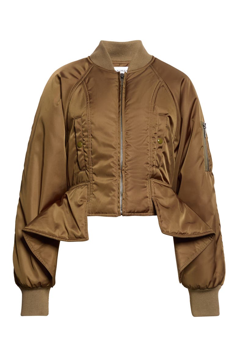 Nylon Signature Bomber Jacket, Main, color, A90 OLIVE