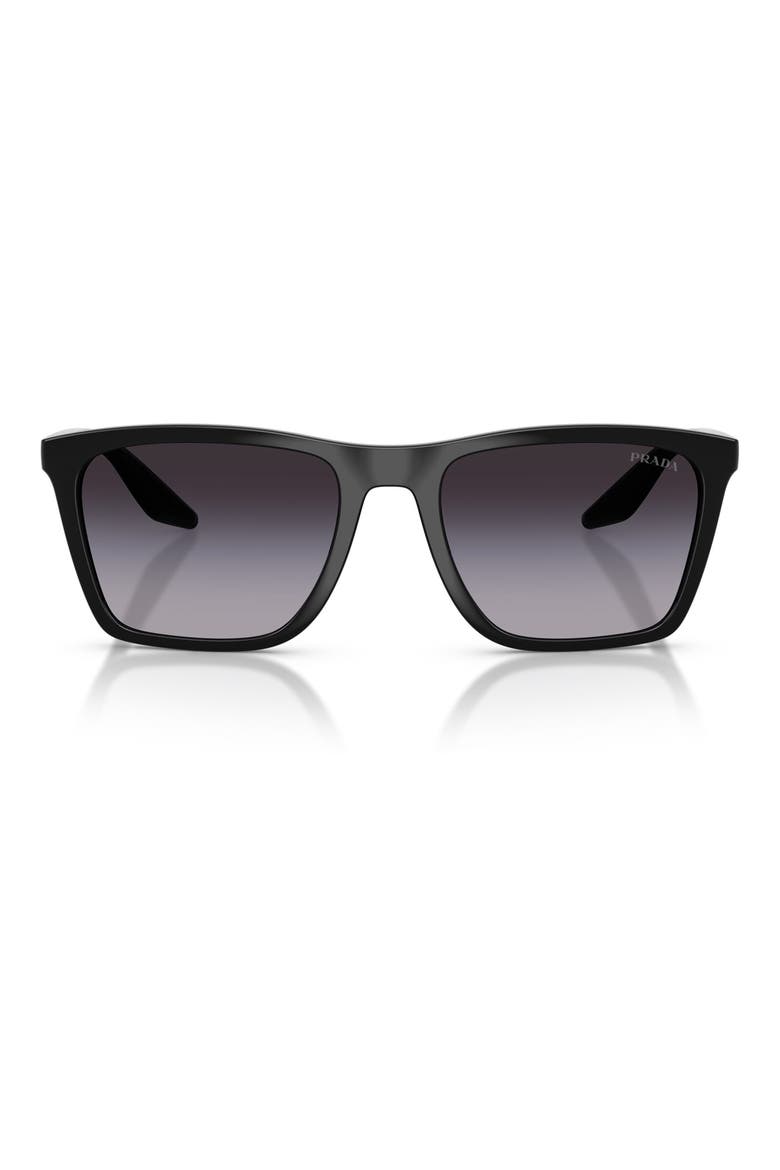 56mm Pillow Sunglasses, Main, color, BLACK / GREY GRADIENT
