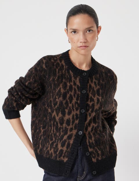 Animal Jacquard Cardigan With Mohair