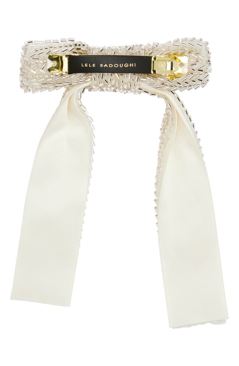 Lele Sadoughi Margot Beaded Bow Barrette, Alternate, color, 