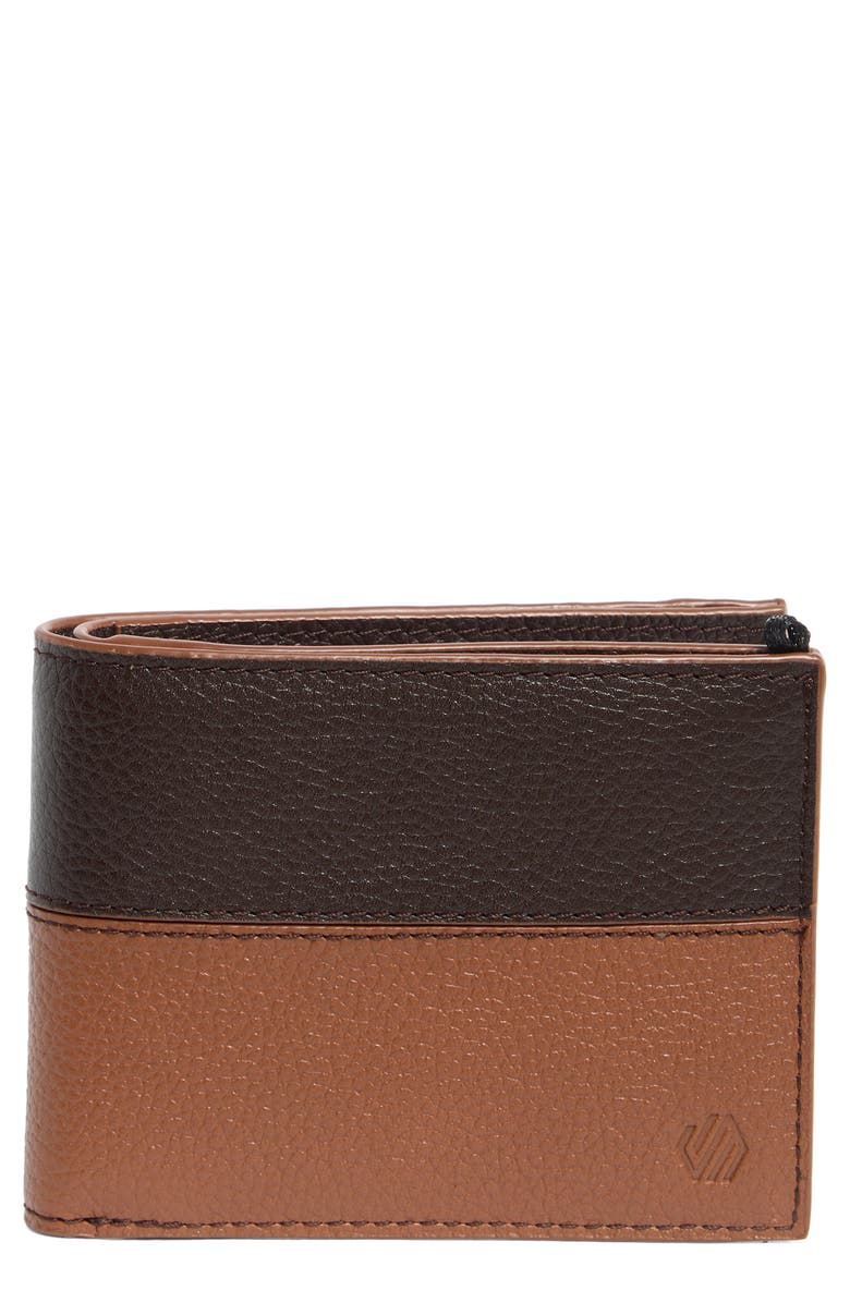 Johnston & Murphy Two-Tone Leather RFID Bifold Wallet, Main, color, Brown Tan