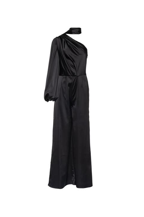 Amalia One Sleeve Satin Jumpsuit
