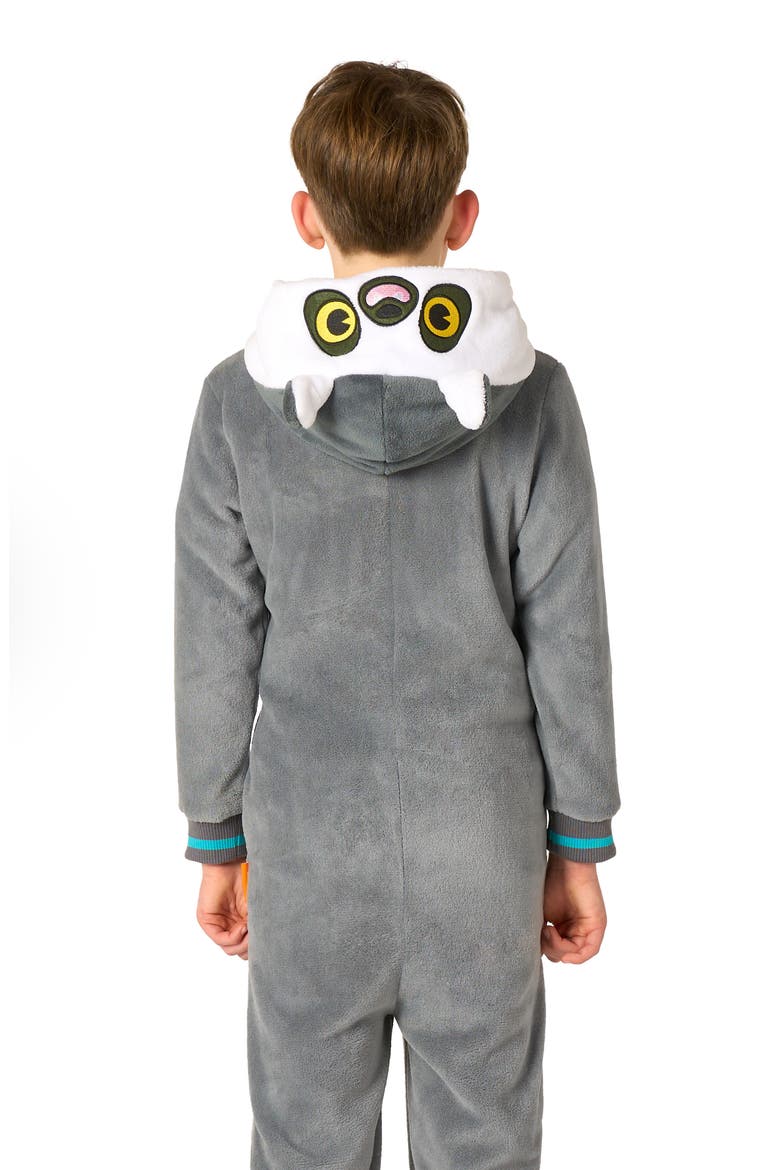 Kids' Lemur One Piece Hooded Jumpsuit, Alternate, color, GREY