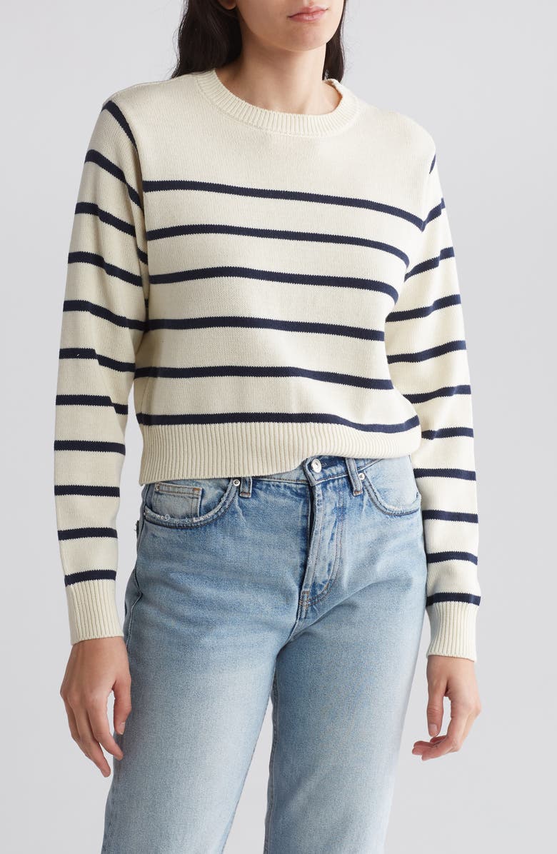 Melrose and Market Stripe Knit Pullover, Main, color,