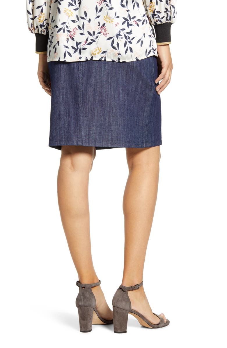 Maternal America A-Line Maternity Skirt, Alternate, color, Med-Indigo