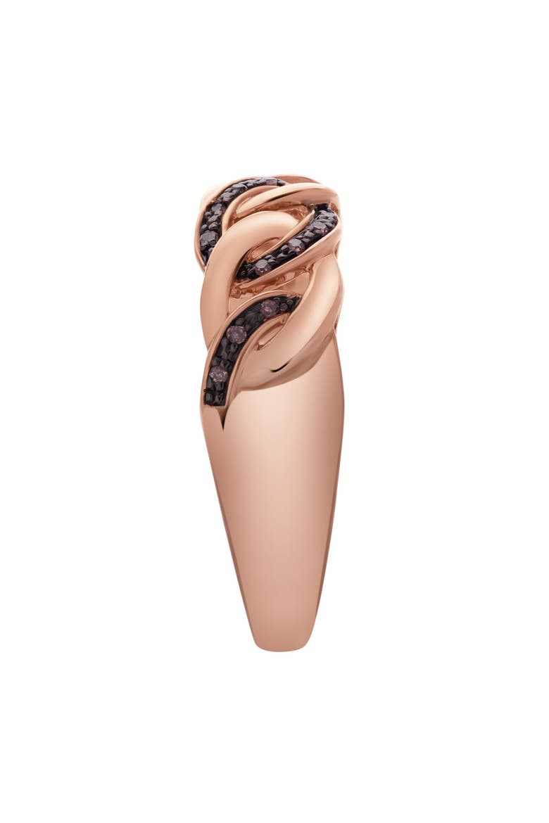 Marvella Sterling Silver 0.07 Ct Diamond Link Ring, Alternate, color, Pink Rhodium Sterling Silver