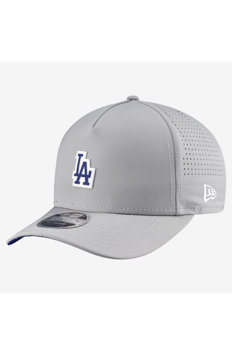 New Era Men's New Era  Gray Los Angeles Dodgers Micro Logo 9FORTY M-Crown A-Frame Adjustable Hat, Main, color, Gray