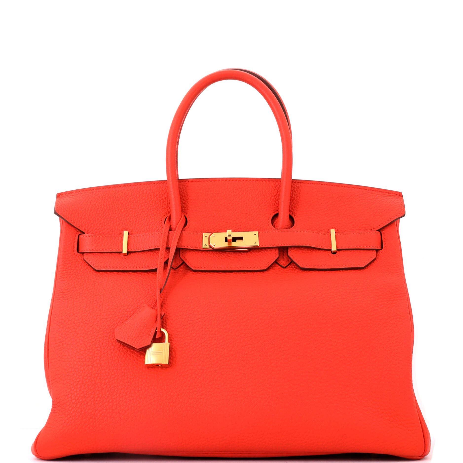 Pre-Owned Hermes Birkin Handbag Orange Togo with Gold Hardware 35, Main, color, Capucine