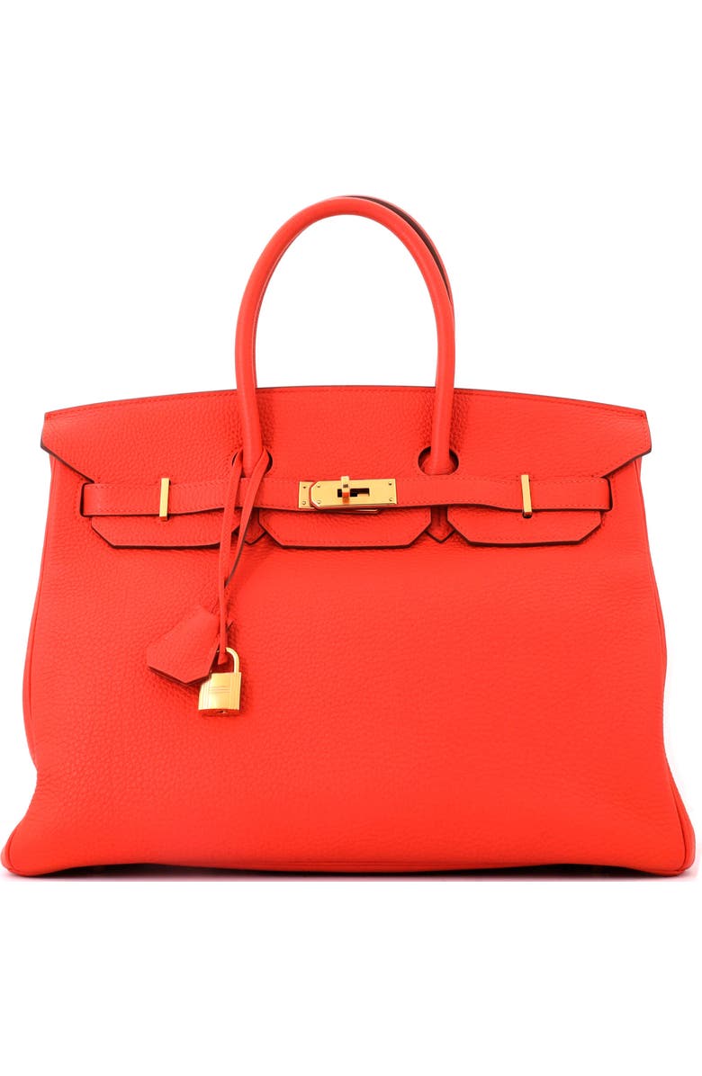 Pre-Owned Hermes Birkin Handbag Orange Togo with Gold Hardware 35, Main, color, Capucine