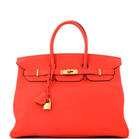 Birkin Handbag Orange Togo with Gold Hardware 35