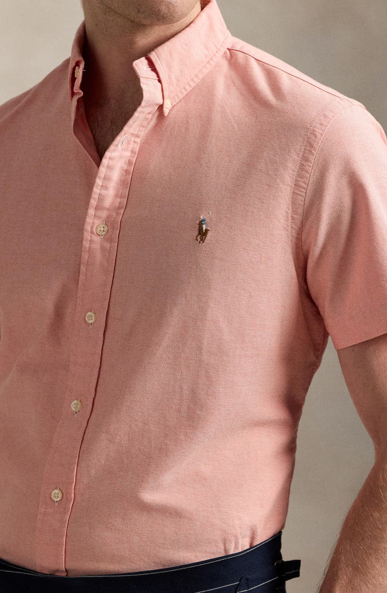 Polo Ralph Lauren Classic Fit Short Sleeve Button-Down Oxford Shirt, Alternate, color, 