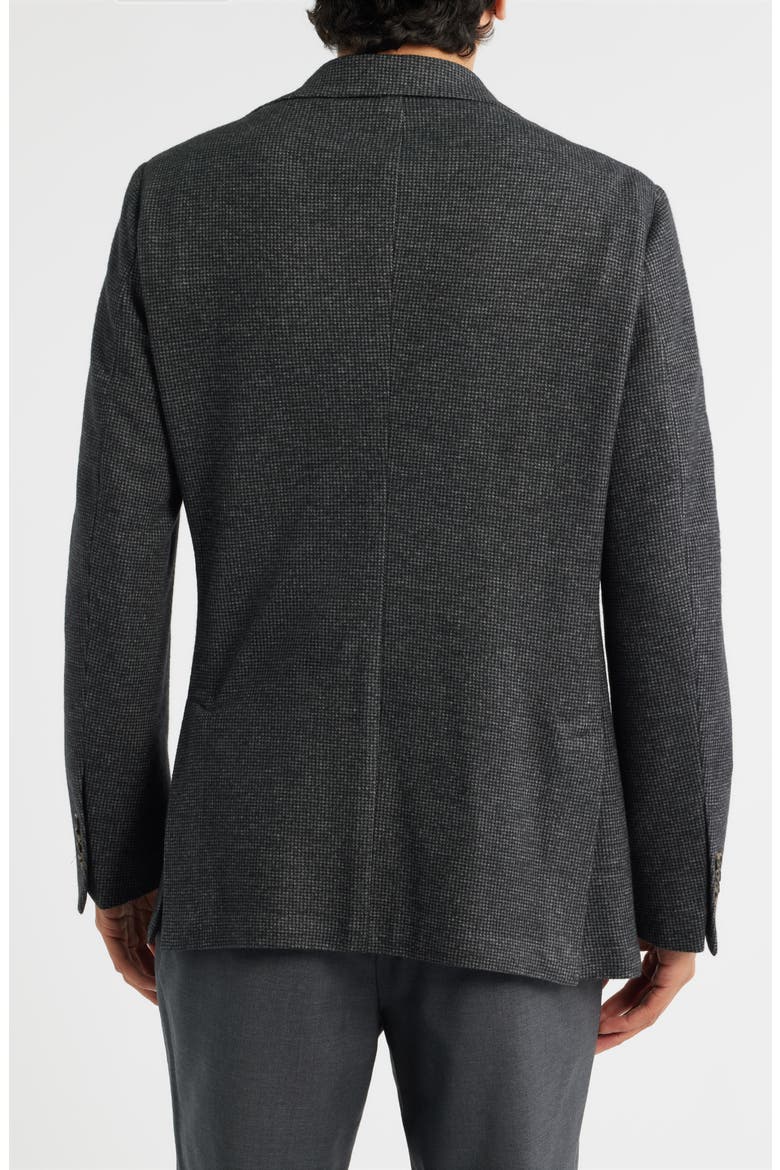 Wolsey Charcoal Grey Microcheck Knit Sport Coat with Removable Hooded Bib, Alternate, color, CHARCOAL