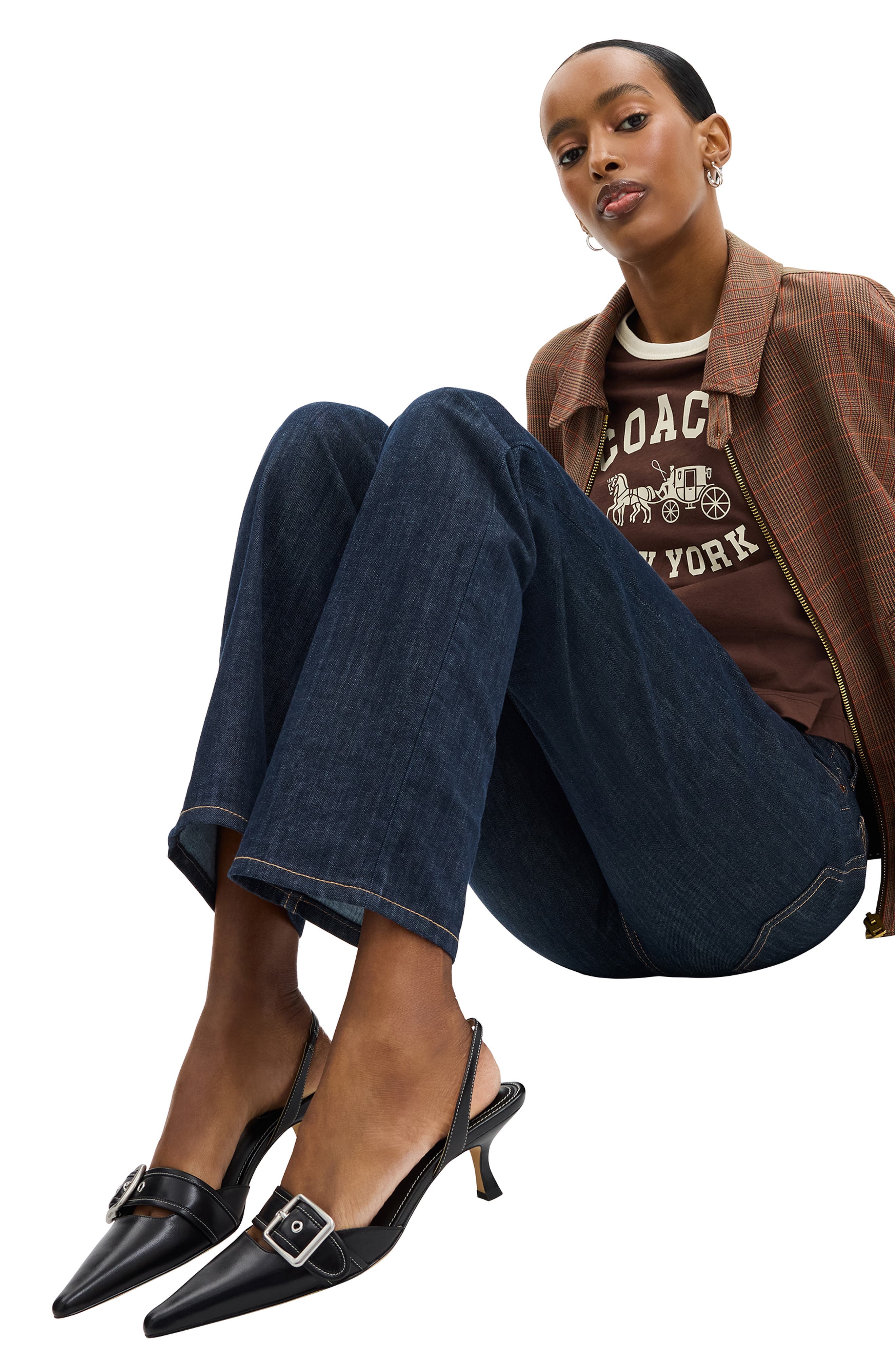 COACH Margot Slingback Pointed Toe Pump, Alternate, color, Black