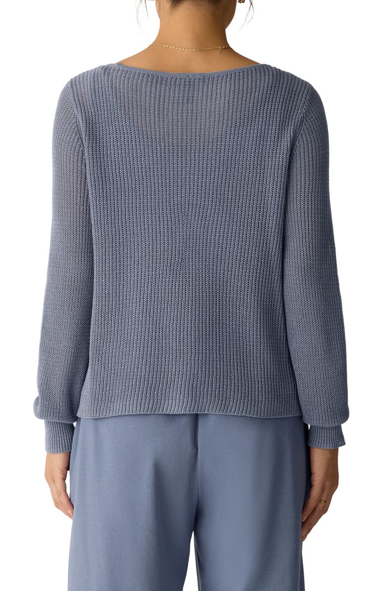Eileen Fisher Organic Cotton & Silk Ballet Neck Sweater, Alternate, color, Flint