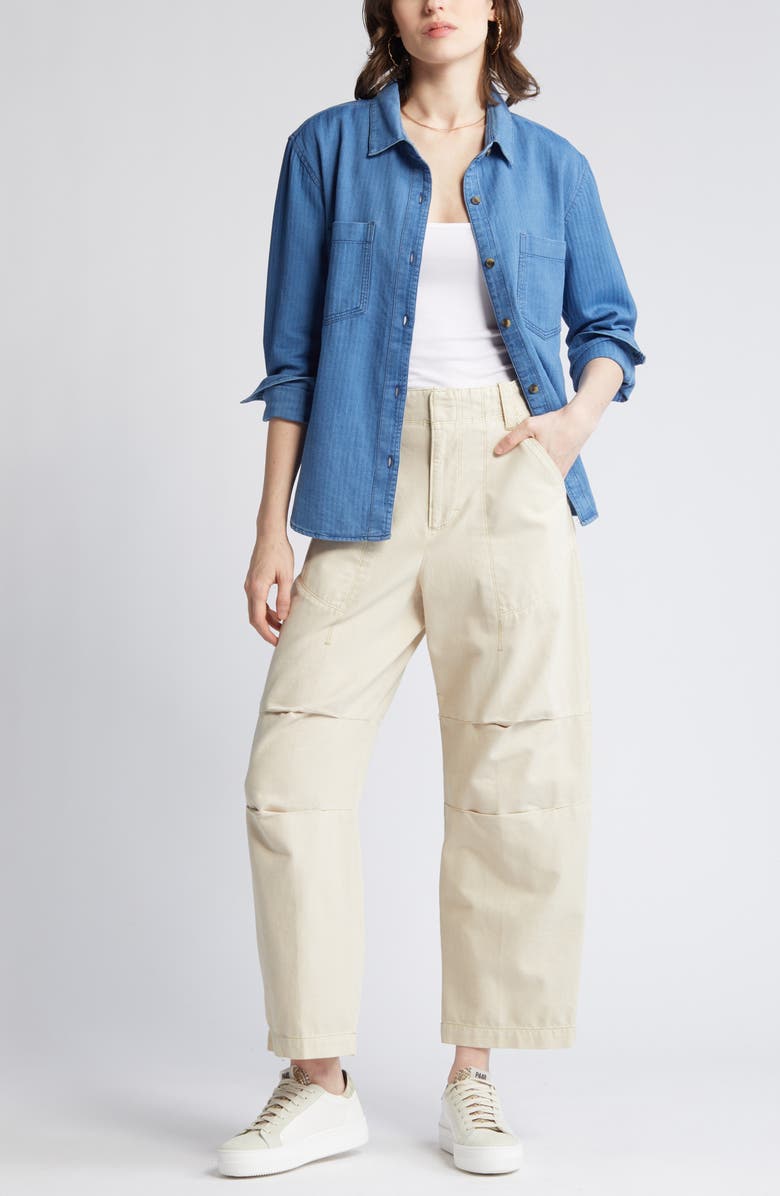 Treasure & Bond Herringbone Indigo Button-Up Shirt, Main, color, 