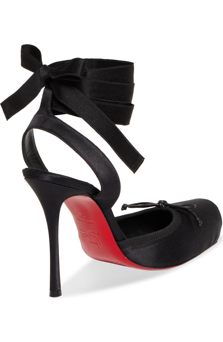 Christian Louboutin Cassia Lace-Up Slingback Pump, Alternate, color, Black/ Lin Black